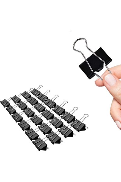 Arabest عبوة من 24 مشبك ورق متوسط الحجم، مشابك ورق مكتبية سوداء مقاس 1.25 ب...