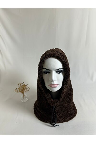 MegssStore قبعة بالاكلافا باللون البني وبري مع غطاء للرقبة
