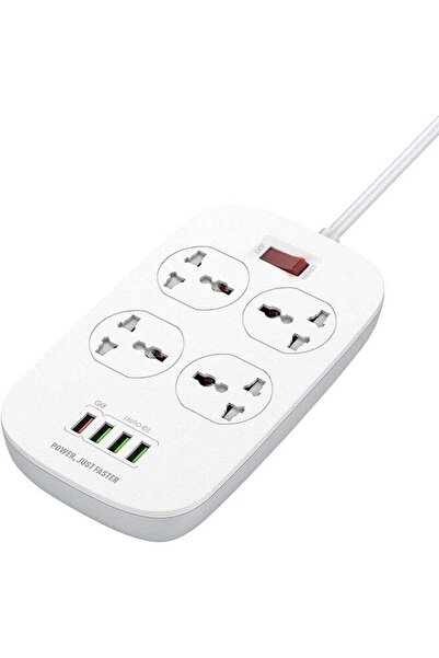 Arabest 4-Socket Power Strip with 4 USB Ports, QC3.0 Fast Charging, 2 Meter E...