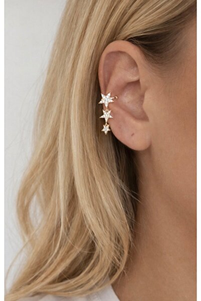 AychaAksesuar Çelik vip zirkon taşlı sallantılı sıralı yıldızlı geçirmeli kık...