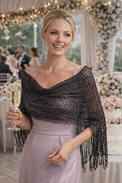 OEM Sal elegant negru cu paiete stralucitoare – accesoriu rafinat pentru even...