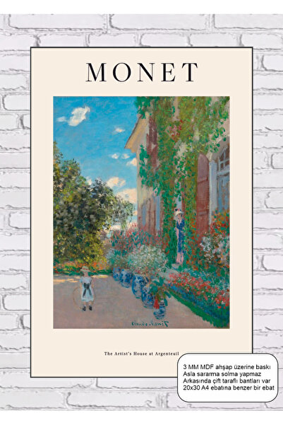 Hayat Poster Claude Monet, Casa artistului din Ergenteuil, tablou, tablou MDF...