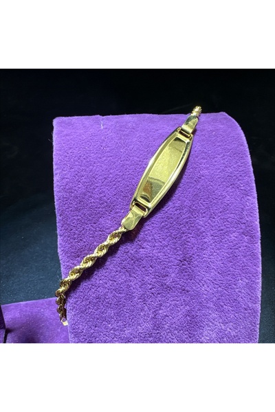 paksoy kuyumculuk 22 Ayar Altın Çocuk Künye Halat Model 2.83 Gram Hediye - F0...