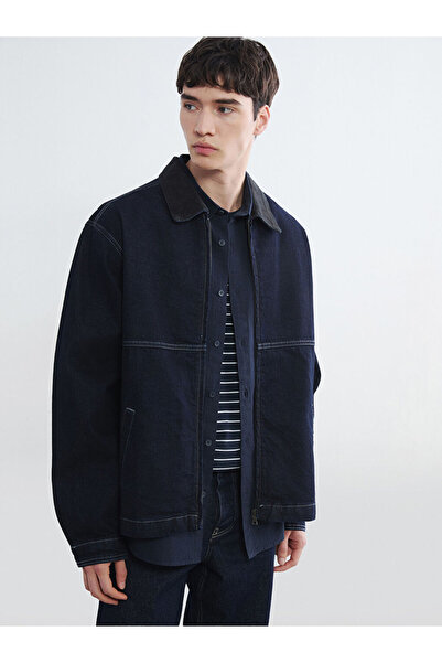LC Waikiki جاكيت جينز رجالي مريح من إنديجو