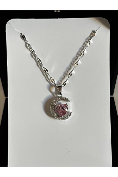 bijoux uniques Women's Zircon Stone 316L Steel Necklace