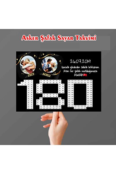 HILLstore Şafak sayar kişiye özel karton cerceve hediyeli 180 gun 15x21