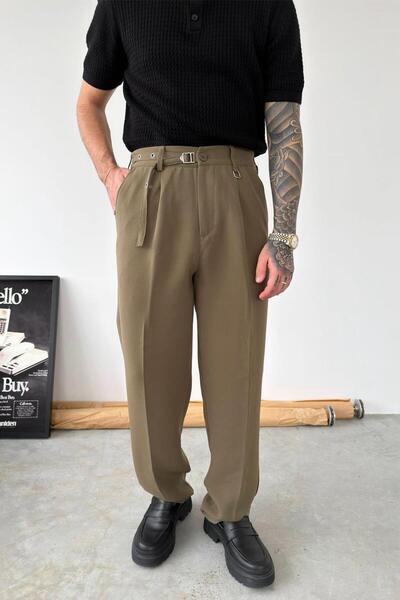 HAFKAGİYİM Хакі Пільові деталі Поясні баггі штани з тканини