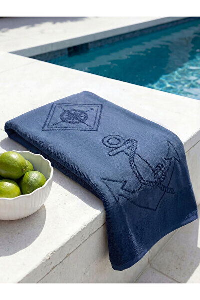 LC Waikiki Nevavm Anchor Printed Men's Beach Towel 70X140 cm