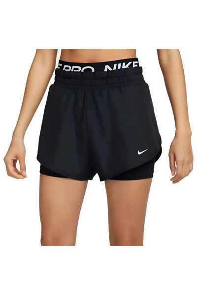 Nike Pro Dri-Fit 2-in-1 Training Ψηλόμεσο Μαύρο Γυναικείο Σορτς
