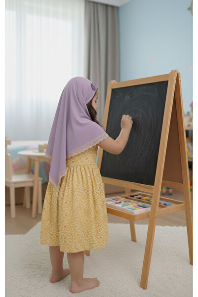 tayuya Esnek Viskon Kız Çocuk Üçgen Bone - Zarif Dantel Detaylı 2-9 Yaş Çiçek...