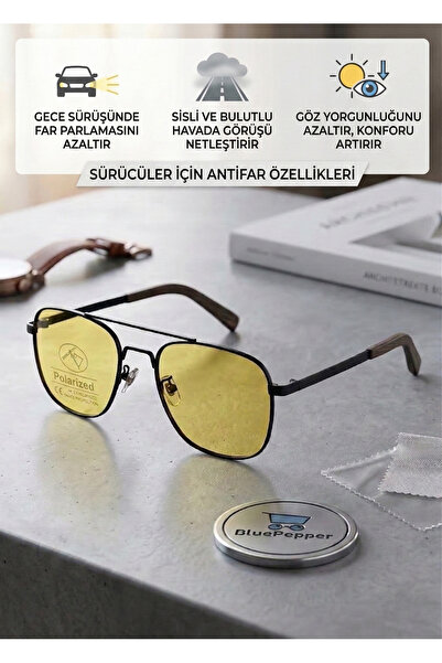 BluePepper ANTİFAR GECE GÖRÜŞÜ İÇİN RAHAT SÜRÜŞ ÖZELLİKLİ GECE GÖZLÜĞÜ 52 EKA...
