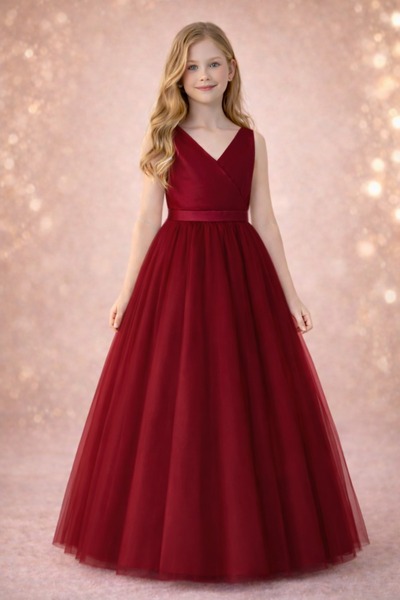 MADYA Burgundy Dvoredno kopčanje Preklopni Haljina za diplomiranje, rođendan,...