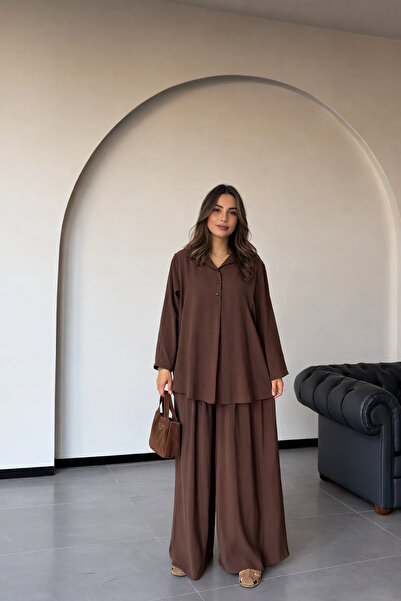 Lavanta Tekstil Cămașă Pantaloni Set dublu