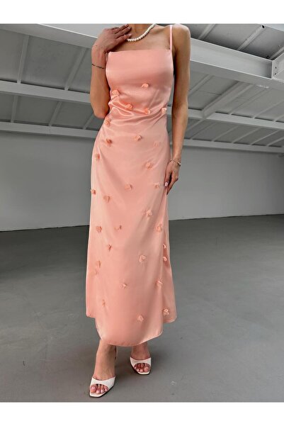 MODALIST FASHION Rochie eleganta piersicuta din satin Nancy