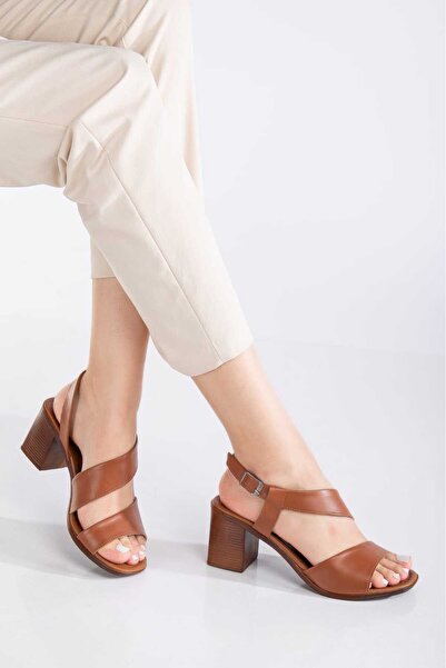 AYAKKABİSEPETİ KADIN SANDALET TOPUKLU RAHAT ABİYE SANDALET