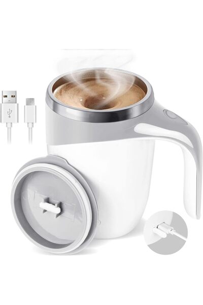 Generic Electric Self Stirring Coffee Mug Automatic Magnetic Mixing Cup Stain...