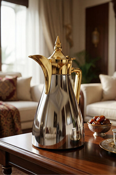 SQUALO ترمس قهوة فاخر حافظ للحرارة – السعة 0.8 لتر – زجاج داخلي – استيل فضي ب...