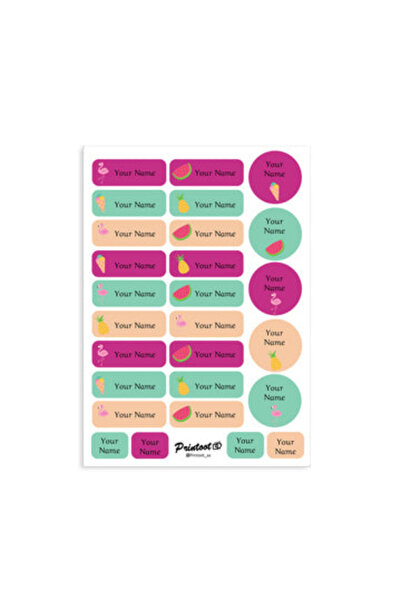 Printoot ملصقات فلامنجو تتميز بأيقونات استوائية فنية وملصقات فينيل لاصقة عالي...