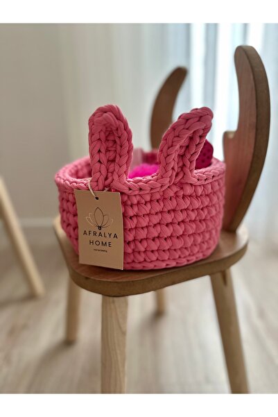 afralya home Bebek/çocuk Odası Tavşan Kulak Çok Amaçlı Örgü Sepet 20x20 (ADET...