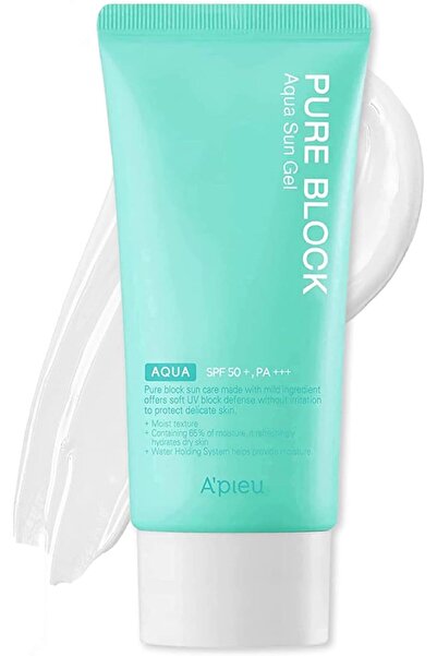 A'PIEU - جل واقي من الشمس بيور بلوك أكوا صن إي إكس (عامل حماية من الشمس 50+، ...