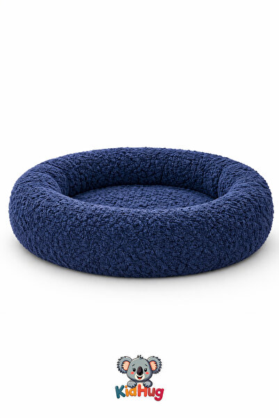 KidHug Donut Simit Peluş Kedi Köpek Yatağı – Yumuşacık Dolgolu Yumuşak Kedi Köpek Uyku Minderi 50 cm
