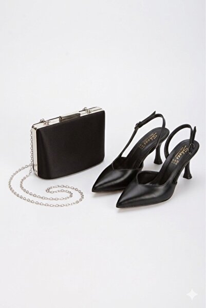 MFT AYAKKABI Pantofi de damă cu vârf ascuțit și spate deschis și combinația g...