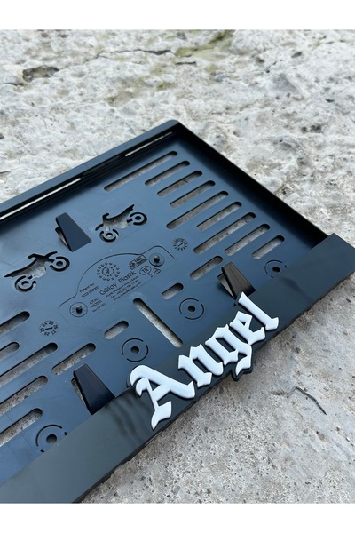 taş pleksi ANGEL YAZILI MOTOR PLAKALIK 3D PARLAK PLEKSİ TÜM MOTOSİKLET MODELL...