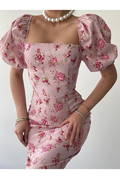 MODALİST Rochie roz cu imprimeu floral Endry