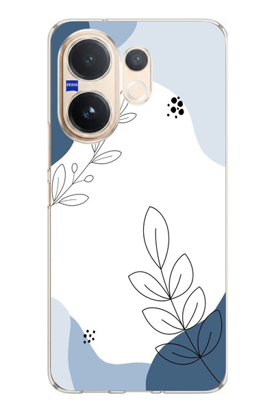 TechTree حافظة من السيليكون متوافقة مع هاتف Vivo V60 باللون الأزرق بأشكال هاد...