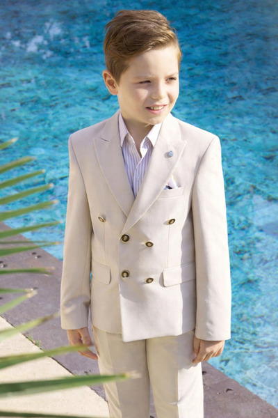 Mogi Boys' formal 3-piece suit - beige -
