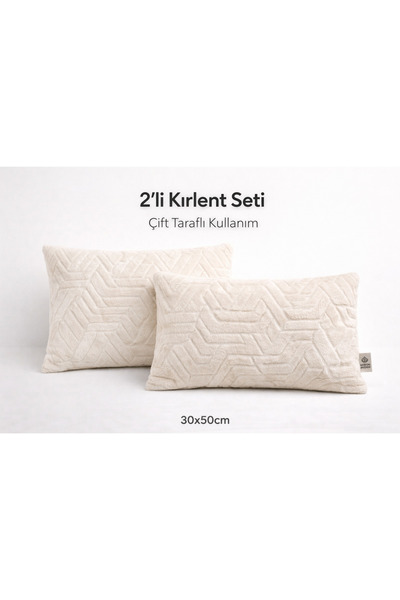 maison linden Wellsoft Kırlent Kılıfı 30x50 cm 2'li Set Çift Taraflı Gizli Fe...