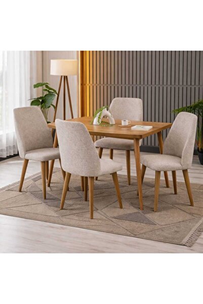 RİGATO ferramente VİRA MODERN MUTFAK MASA SANDALYE TAKIMI - SAFARİ 01 - 4 KİŞ...