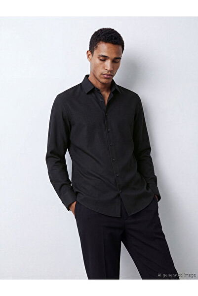 LC Waikiki Quality Parts from Çelebi Store Narrow Fit Dobby Men's Shirt