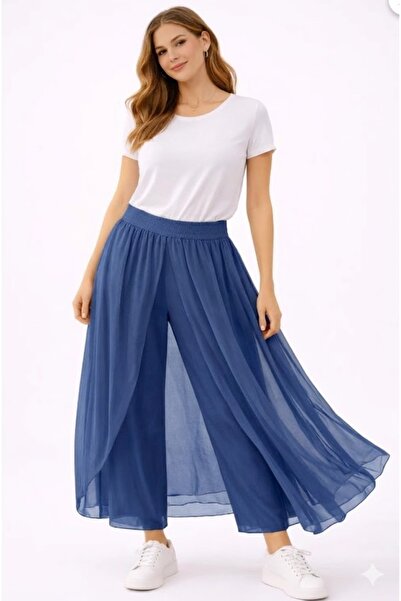 AYASOFYA OTANTIK غطاء مغلف مطاطي للخصر باللون الأزرق النيلي الإيطالي للنساء، ...