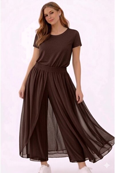 AYASOFYA OTANTIK Kadın İtalyan Kahverenk Beli Lastikli Zarf Kapaklı Salaş İpe...