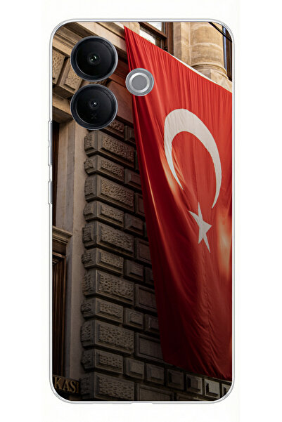 TechTree حافظة من السيليكون متوافقة مع هاتف Vivo V60 Lite بتصميم العلم التركي...