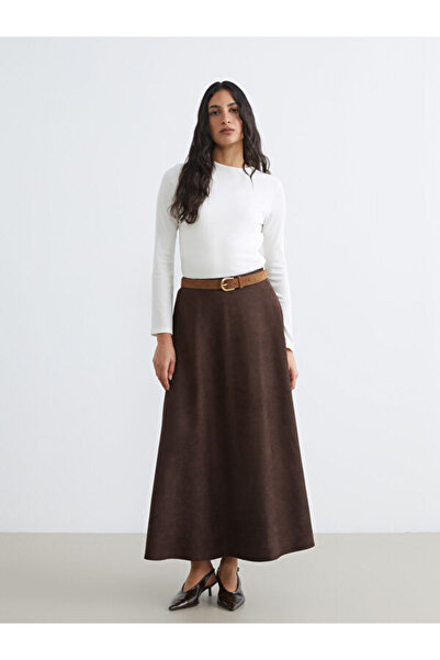 LC Waikiki Suede Look Skirt with Waist Cord by Uzg Store for Style Enthusiasts