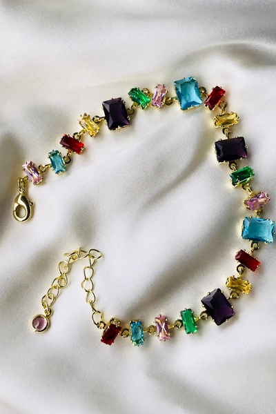 Bonicce Colorful Zircon Stone Stainless Steel Women's Bracelet