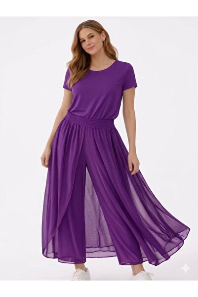 AYASOFYA OTANTIK Plic elastic cu talie elastică, mov, italian, pentru femei, ...