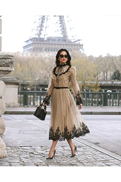 1Moda1Tarz Imported t Tulle Flocked Fabric D Lace Detail P Polka Dot Pattern ...