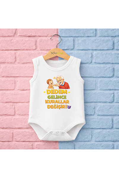 CACTUS COLLECTION Dede Yazili Cotton Baby Bodysuit