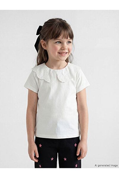 LC Waikiki RMZ GİYİM FARKIYA تي شيرت بناتي بياقة روبا للأطفال