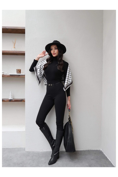 QİMYA BUTİK Keyymod Women's Belt Pack Tok Fabric Narrow Leg High Waist Leggin...