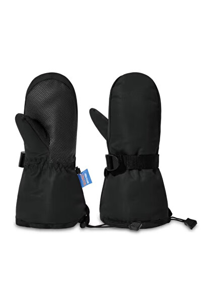 Century Star Mănuși de iarnă pentru copii 7-9 ani, negre, cu 1 deget