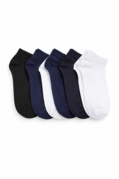 Tina atelier 6 Çift Kız-Erkek Spor Patik Çorabı Unisex (2Beyaz-2Siyah-2Lacive...
