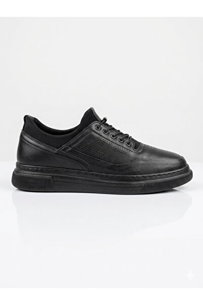 IŞIK My-128 Black Genuine Leather Casual Men's Shoes