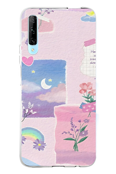 FLAMENKO حافظة هاتف شفافة متوافقة مع هاتف هواوي بي سمارت برو، بتصميم زهور الب...