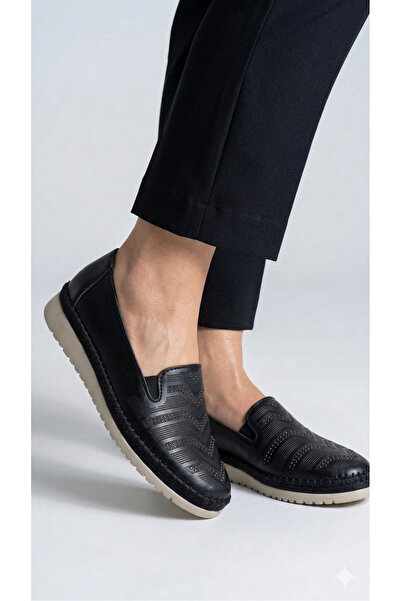 uway Γυναικεία Μαύρα Άνετα Παπούτσια Mother Fit Ορθοπεδικός πάτος Daily Shoes