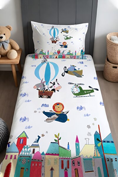 EVPANYA Aircraft Patterned Bedspread and Pillowcase