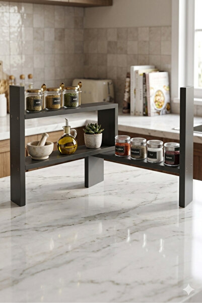 ABAS Ayarlanabilir Çok Amaçlı Tezgah Üstü Raf Baharatlık %100 MDF dir